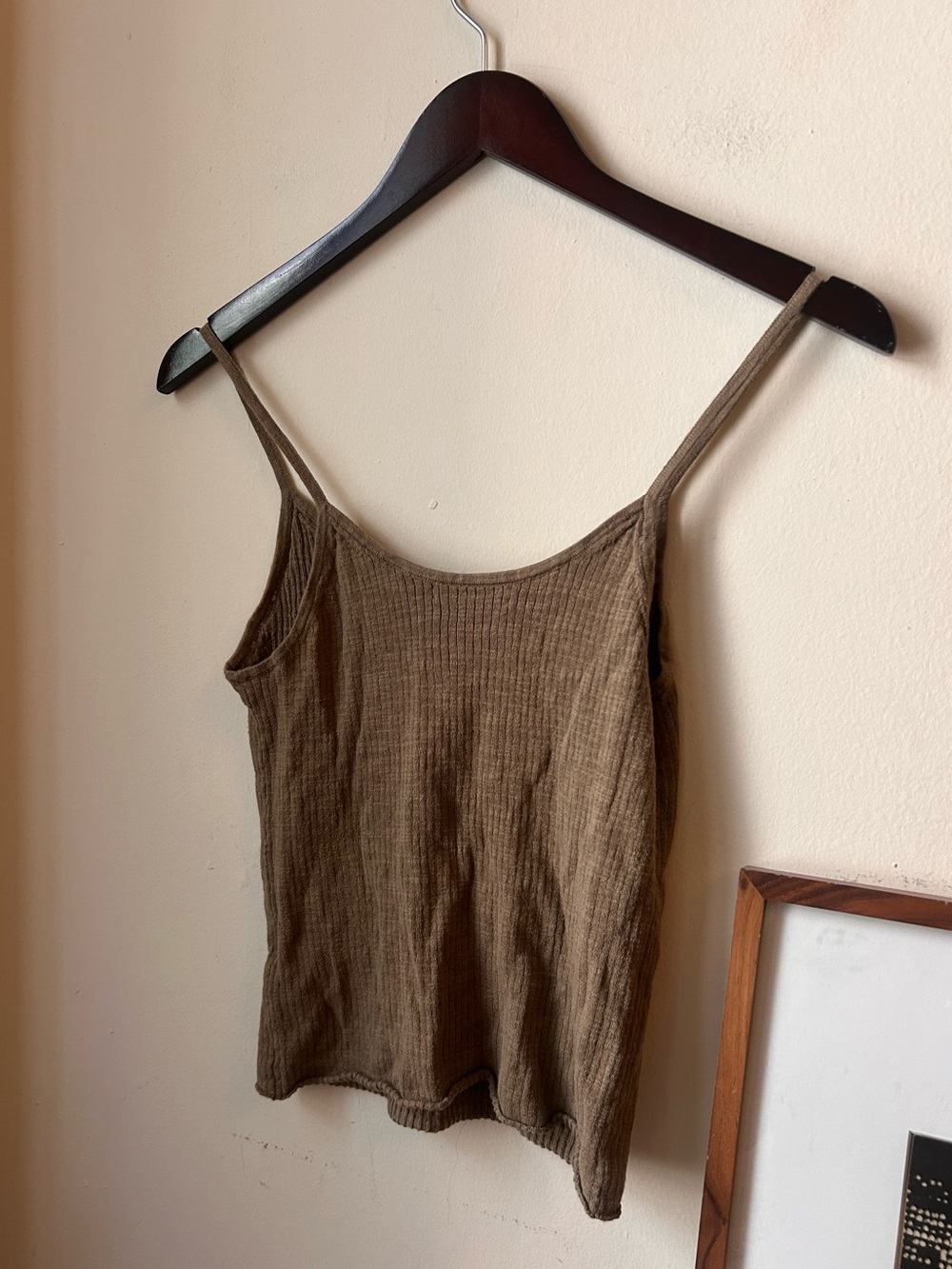 buck mason willow green coastal linen rib camisole tank cami - Picture 8 of 10